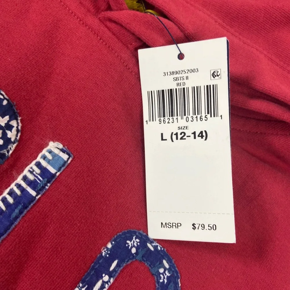 Ralph Lauren Kids Girls Red Polo‎ Logo Fleece Hoodie Dress Size L 12-14 NWT